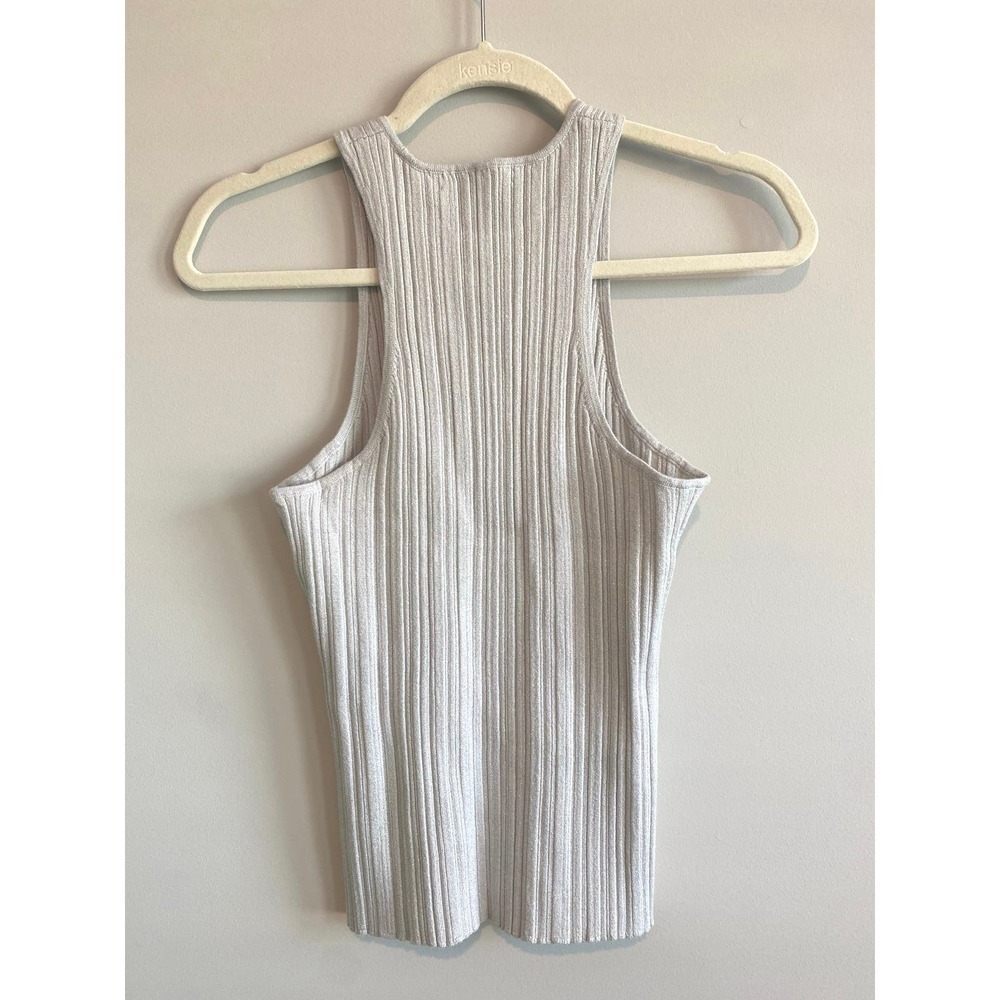 NWT Madewell The Signature Shimmer Knit Cutaway Sweater Tank Gray Size Small - Picture 5 of 5